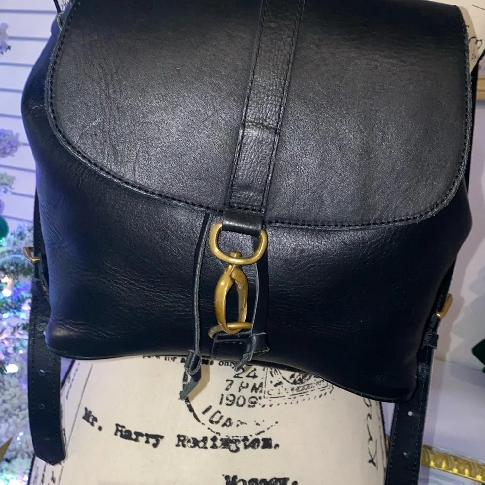 Abby Alley Mini Adelaide Backpack Handcrafted in Kenya in Black Leather